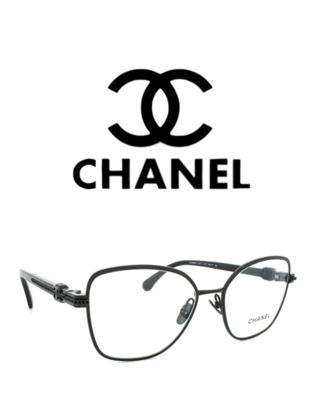 MSRP$720 NEW!!! Chanel Butterfly Eyeglasses SO Black CC Metal COMES WITH COA